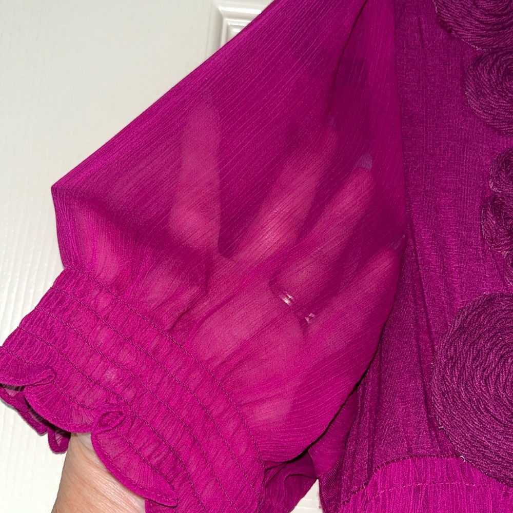 XL ECI Fushia Fully Lined Blouse - Picture 5 of 6